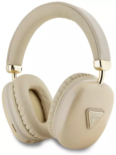Guess Saffiano Ασύρματα / Ενσύρματα Over Ear Ακουστικά & Quick Charge Gold