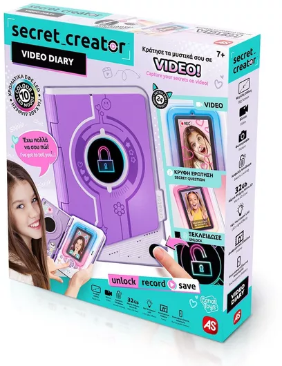 AS Secret Creator Video Diary Ηλεκτρονικό Ημερολόγιο Εκπαιδευτικό Παιχνίδι Γνώσεων για 7+ Ετών