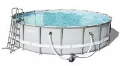 Bestway Στρογγυλή Πισίνα PVC με Μεταλλικό Σκελετό 549x132cm Γκρι