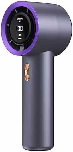 Ανεμιστήρας Χειρός Επαναφορτιζόμενος Turbo Mini με Οθόνη Ανθρακί