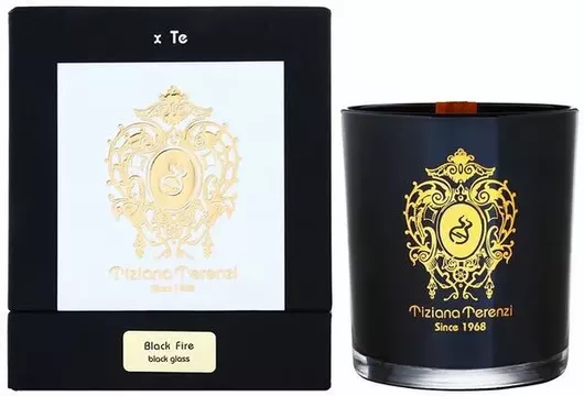 Tiziana Terenzi Black Fire Αρωματικό Κερί σε Βάζο 170gr Μαύρο