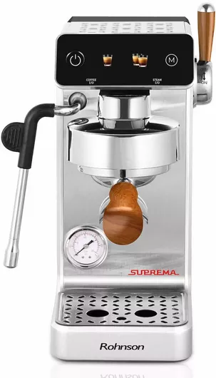 Rohnson Suprema R-98300 Μηχανή Espresso Ημιαυτόματη 2700W Πίεσης 20bar Ασημί 