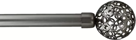 Alpha-Market Κουρτινόξυλο Μπάλα Μονό Inox 28mm 160-310cm Ανθρακί