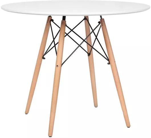 Fiorino Round Στρογγυλό Τραπέζι Κουζίνας Ξύλινο Leuko 80x80x74cm