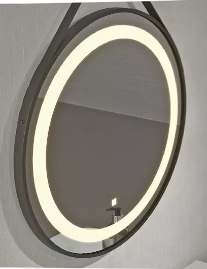 Savinidue Στρογγυλός Καθρέπτης Μπάνιου Led από Μέταλλο 60x60cm Μαύρο