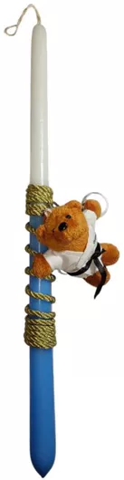 Πασχαλινή Λαμπάδα Στρογγυλή Χειροποίητη Λευκό