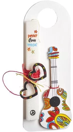 Πασχαλινή Λαμπάδα Κιθάρα Peace Love Music Πολύχρωμο