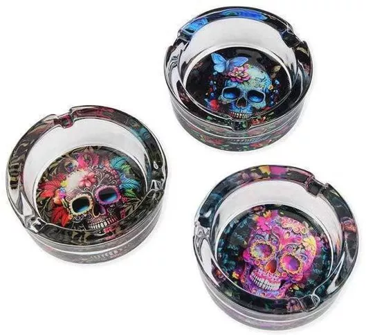 Τασάκι Γυάλινο Διαφανές Belfam Skulls 8,5cm