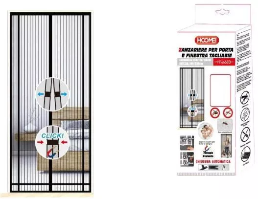 Hoomei HF-6668B Μαγνητική Σίτα Πόρτας 130x240cm Μαύρο