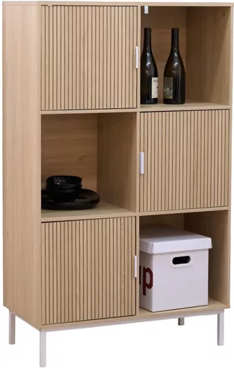 Μπουφές Haptic 3d από Ξύλο & Μέταλλο Μπεζ 80x40x134.3cm