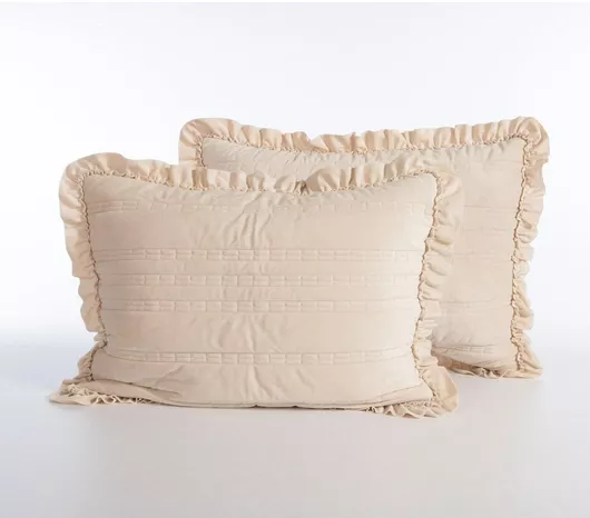 Nef-Nef Homeware Sirion Σετ Μαξιλαροθήκες με Φάσα Ecru 52x72cm