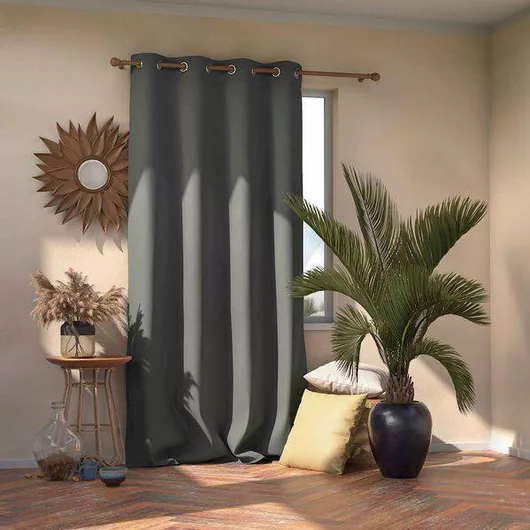 Amelia Home Κουρτίνα Συσκότισης με Τρουκς Γκρι 140x270cm