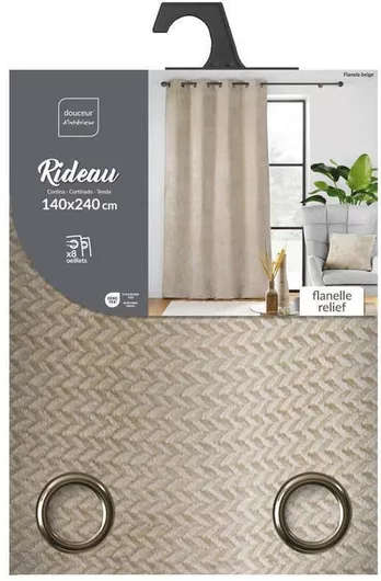 Atmosphera Κουρτίνα με Τρουκς Μπεζ 140x240cm