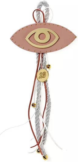 Bellissimo Κρεμαστό Γούρι Μάτι από Ξύλο Ροζ