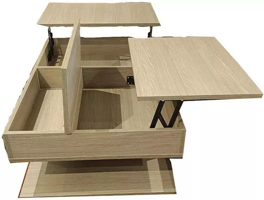 Ορθογώνιο Τραπεζάκι Σαλονιού Ornella Ξύλινο με Σερβιτόρο Light Brown Μ110xΠ70xΥ40cm