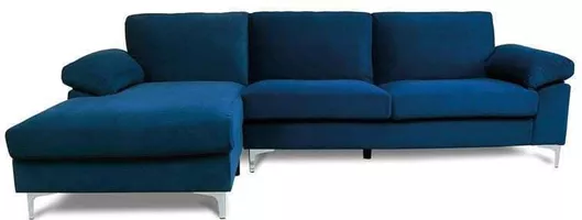 Alex Γωνιακός Καναπές με Δεξιά Γωνία Navy Blue 264x132x75cm