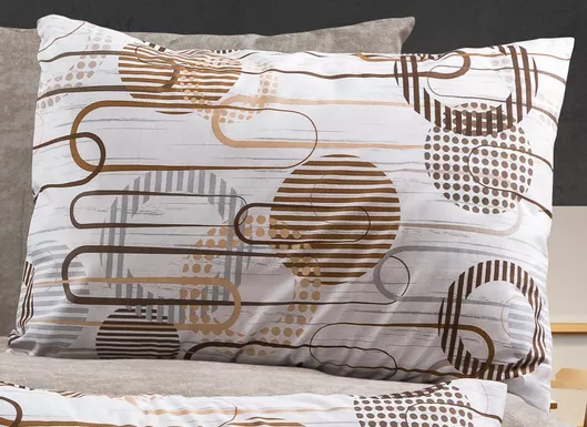 Μαξιλαροθήκη με Φάσα Λευκό-mocha 50x70cm