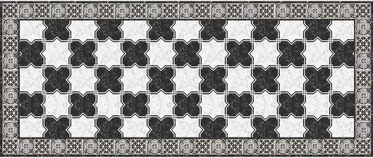 Ango Marble Chess Χαλάκι Κουζίνας  Αδιάβροχο  Μαύρο 50x120cm