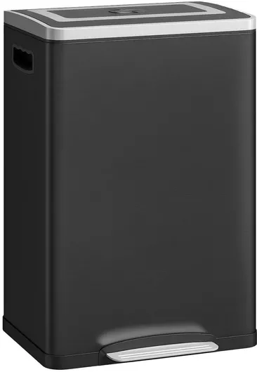 HomCom Κάδος Ανακύκλωσης από Ανοξείδωτο Ατσάλι Μαύρο 20lt