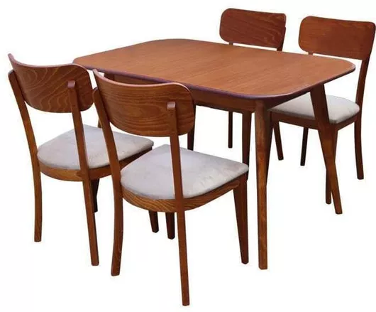 Bliumi Paola 1101 IN Σετ Τραπεζαρίας με Τραπέζι & Καρέκλες 5τμχ 120x80x75cm Καφέ