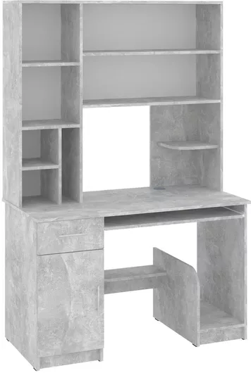 Γραφείο Afrash Ξύλινο με Βιβλιοθήκη Γκρι 120x55x182cm