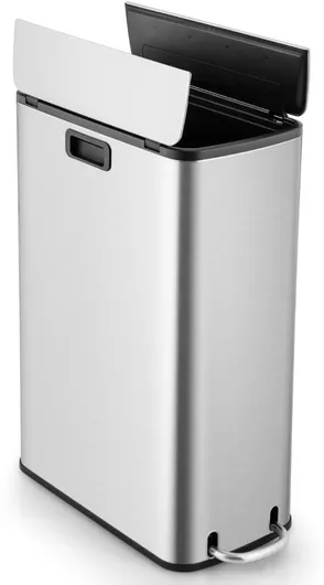 Costway Κάδος Απορριμμάτων από Ανοξείδωτο Ατσάλι με Πεντάλ Χάλκινος 46lt