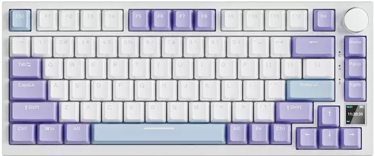 Ajazz AK820 Pro Hot-Swap Ασύρματο Gaming Μηχανικό Πληκτρολόγιο 75% με Flying Fish διακόπτες & RGB φωτισμό Αγγλικό US White/Purple