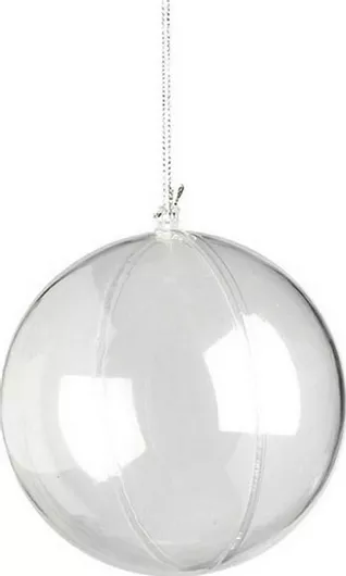 Χριστουγεννιάτικη Κρεμαστή Μπάλα Πλαστική Διάφανη