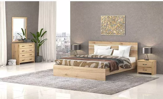 Σετ Κρεβατοκάμαρας N1 Μελί 160x200cm 5τμχ