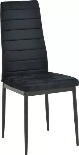 Parker Καρέκλες Τραπεζαρίας Βελούδινες Μαύρο Βελούδο 4τμχ 39.5x48x95cm