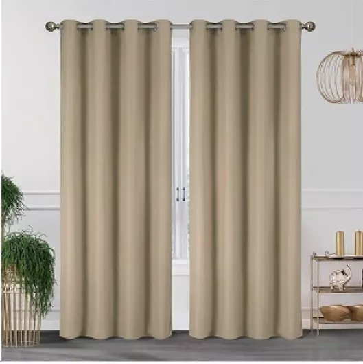 Chios Hellas Κουρτίνα Συσκότισης με Τρουκς Μπεζ 140x260cm