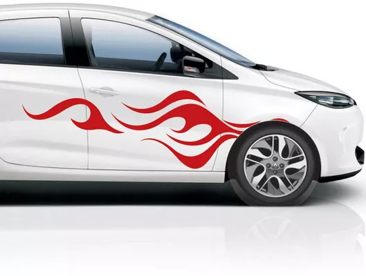 Αυτοκόλλητο Αυτοκινήτου Φλόγες 3 Μαύρο