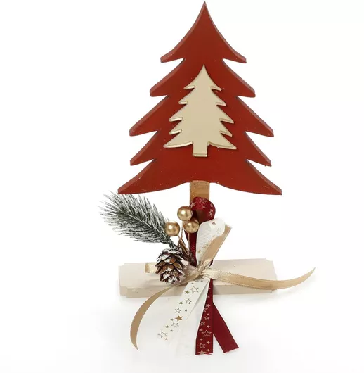 Bellissimo Επιτραπέζιο Γούρι Δεντράκι από Ξύλο Κόκκινο