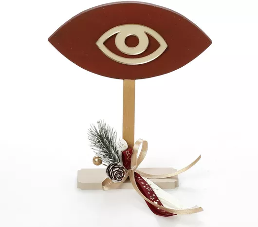 Bellissimo Επιτραπέζιο Γούρι Μάτι από Ξύλο Κόκκινο