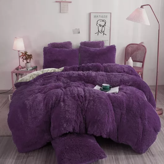 Saray Home Σετ Κουβερτοπάπλωμα Υπέρδιπλο 220x240cm 3τμχ Δαμασκηνί 