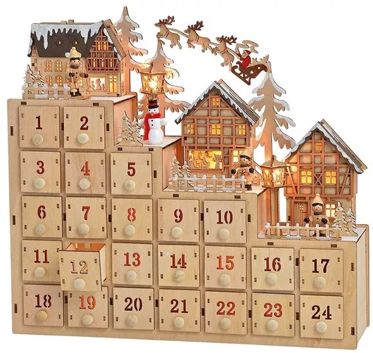 Χριστουγεννιάτικο Διακοσμητικό Ημερολόγιο Φωτισμό Led Διαστάσεις 38x10x34cm 10025436