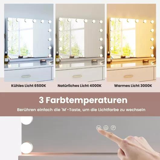 Costway Καθρέπτης Μακιγιάζ με Φως 50x12cm