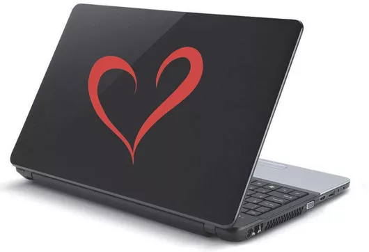 Αυτοκόλλητο Laptop Καρδιά Ασημί