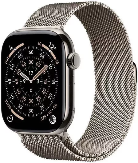 Apple Watch Series 11 Cellular Titanium 42mm Αδιάβροχο με eSIM & Παλμογράφο (Natural Titanium Case with Natural Milanese Loop)