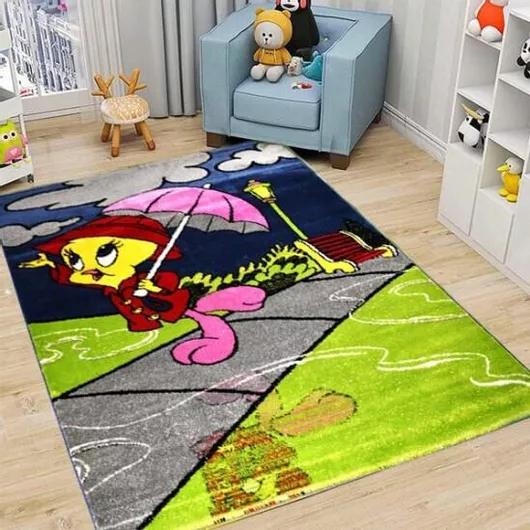 SpitiBazaar Tweety Παιδικό Χαλί Γκρι 133x190cm