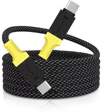 Tactical Magnetic / Spiral / Braided USB 2.0 Cable USB-C male - USB-C Μαύρο 1m (57983121892)