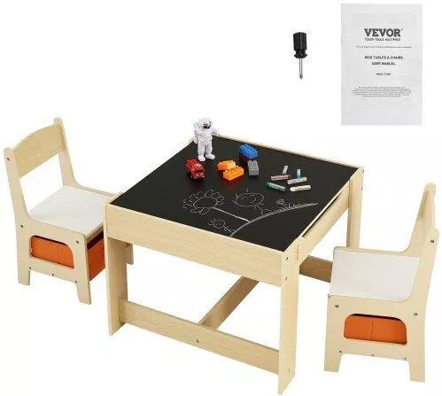 Σετ Παιδικό Τραπέζι με Καρέκλες από Ξύλο Vevor