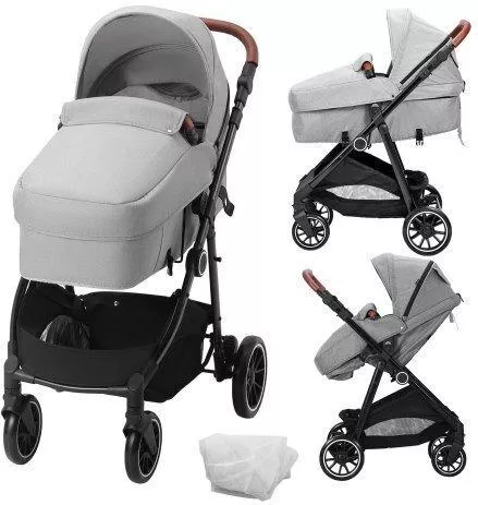 Vevor Ρυθμιζόμενο Καρότσι Μωρού Μωρού Kατάλληλο για Nεογέννητο Light Grey 9.9kg