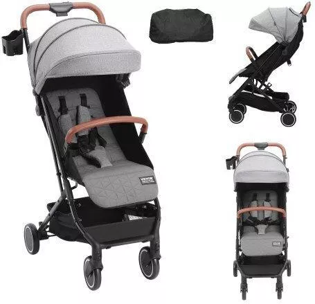 Vevor Καρότσι Μωρού Μωρού Kατάλληλο για Nεογέννητο Σκούρο Γκρι 6.6kg