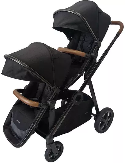 Kikka Boo GO2 Ρυθμιζόμενο Καρότσι Μωρού για Δίδυμα Kατάλληλο για Nεογέννητο Black