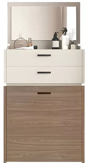 Vanity Ε7353.2 Τουαλέτα με Ενσωματωμένο Καθρέπτη & Σκαμπό Sonoma Oak-Cream