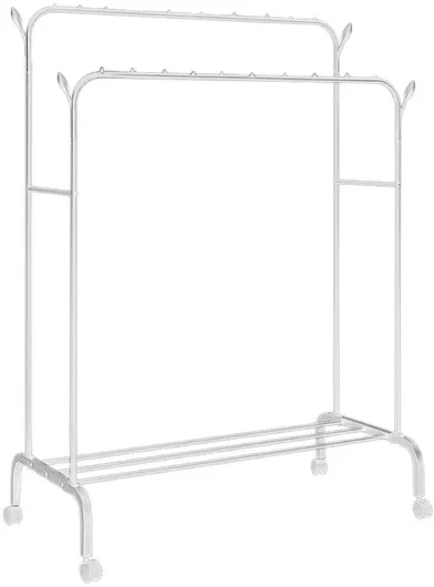 Uncle George Τροχήλατη Κρεμάστρα Δαπέδου από Μέταλλο 110x55x150cm Λευκό