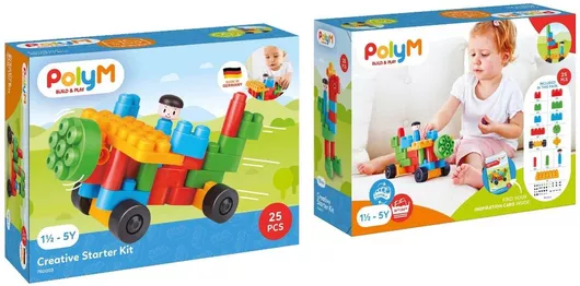 Hape Τουβλάκια PolyM Creative Starter Kit για 1.5 - 5 Ετών 25τμχ