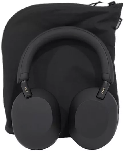 Sony WH-1000XM5 με Μαλακή Θήκη Ασύρματα / Ενσύρματα Over Ear Ακουστικά με 30 ώρες Λειτουργίας Μαύρο