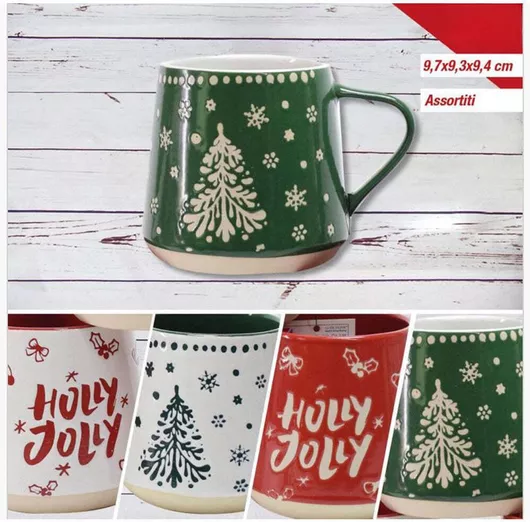4 Σχέδια Χριστουγεννιάτικη Κούπα Κεραμική 93x9.4x9.7cm (Διάφορα Σχέδια/Χρώματα)